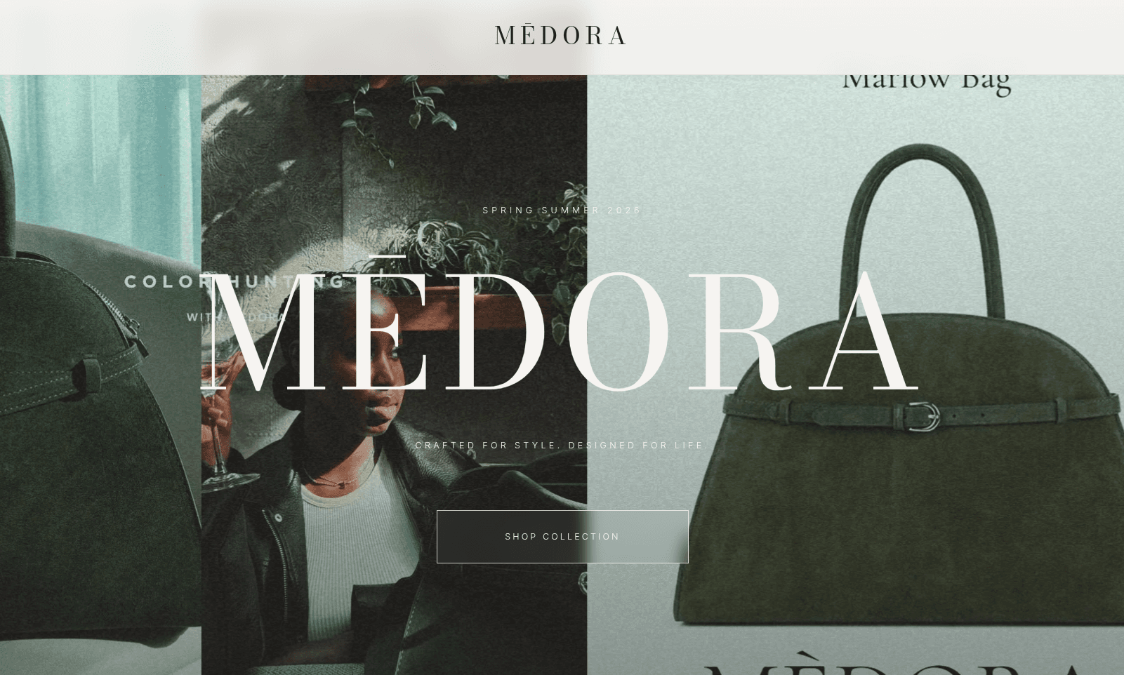 The Medora storefront, spring summer 2026 landing page